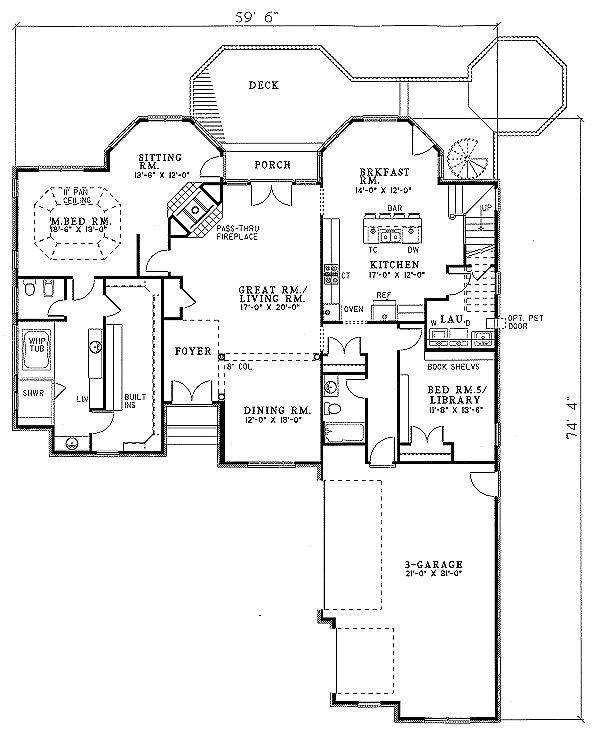 House Plan Design - European Floor Plan - Main Floor Plan #17-201