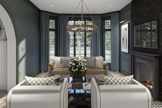 Interior - Family Room for European House Plan #455-588 - 3 bed, 3.5 bath