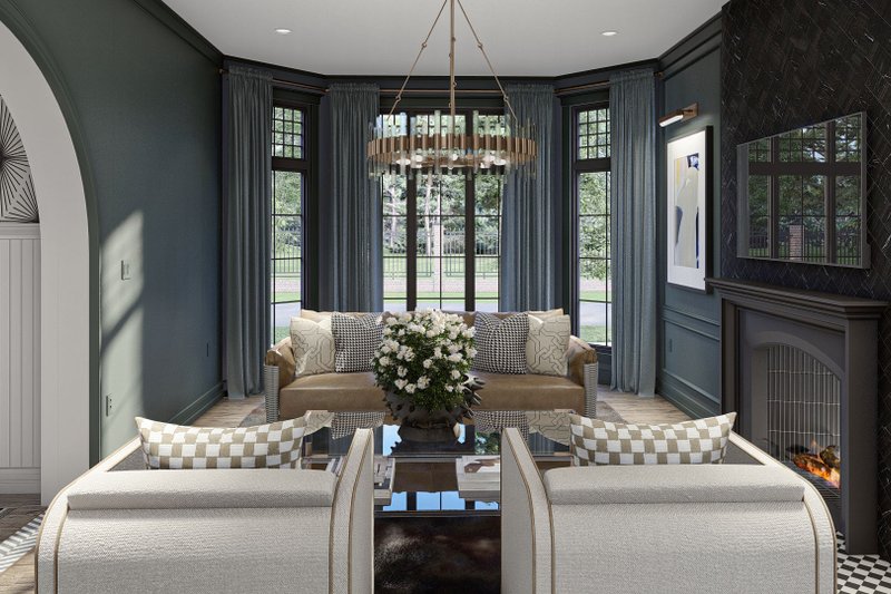 Home Plan - Interior - Family Room for European House Plan #455-588 - 3 bed, 3.5 bath