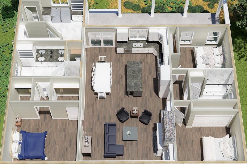 Architectural House Design - Interior - Other for Southern House Plan #44-255 - 3 bed, 2 bath
