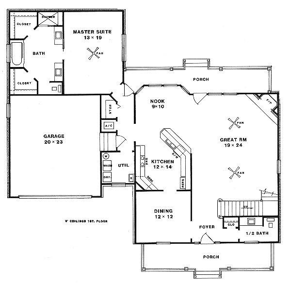 Country Floor Plan - Main Floor Plan #14-211