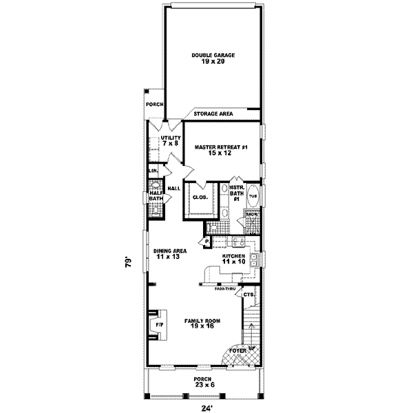 Southern Floor Plan - Main Floor Plan #81-463