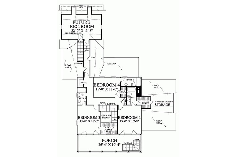 Home Plan - Floor Plan - Upper Floor for Colonial House Plan #137-144 - 4 bed, 4.5 bath