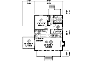 Floor Plan - Main Floor for Cabin House Plan #25-4291 - 4 bed, 1 bath