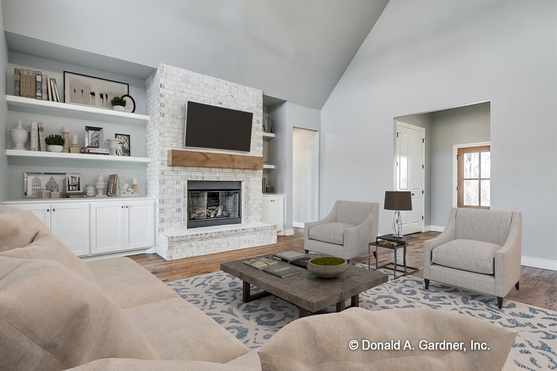 Architectural House Design - Interior - Family Room 1 for Farmhouse House Plan #929-1070 - 4 bed, 3 bath
