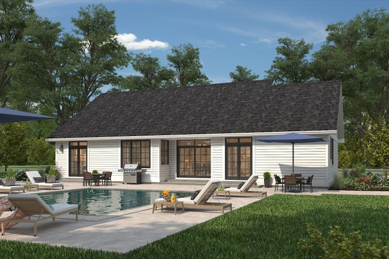 Exterior - Rear Elevation for Country House Plan #427-10 - 3 bed, 2.5 bath