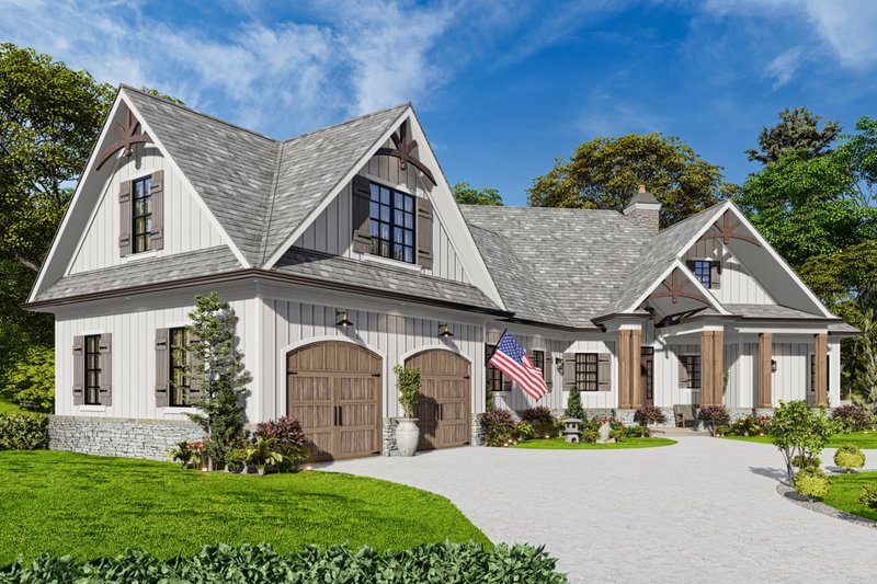 Home Plan - Exterior - Front Elevation 5 for Ranch House Plan #54-498 - 3 bed, 2.5 bath