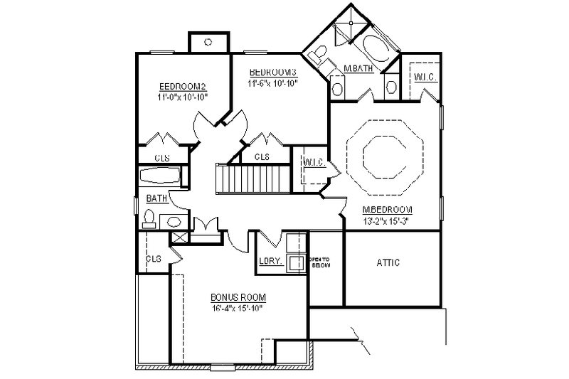 House Plan Design - Floor Plan - Upper Floor for European House Plan #119-278 - 3 bed, 2.5 bath