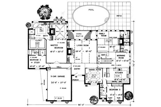 Floor Plan - Main Floor for European House Plan #312-203 - 5 bed, 5 bath