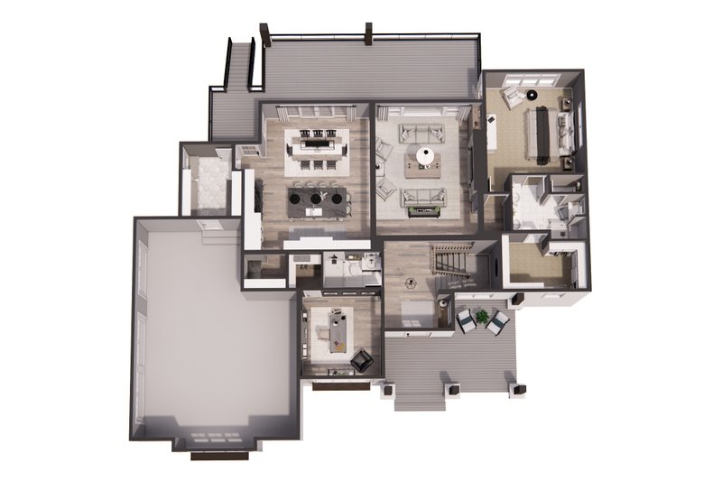 House Design - Floor Plan - Main Floor 1 for Farmhouse House Plan #51-1449 - 4 bed, 4 bath