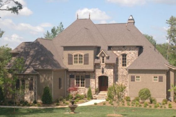 Exterior - Front Elevation for European House Plan #413-860 - 4 bed, 4.5 bath