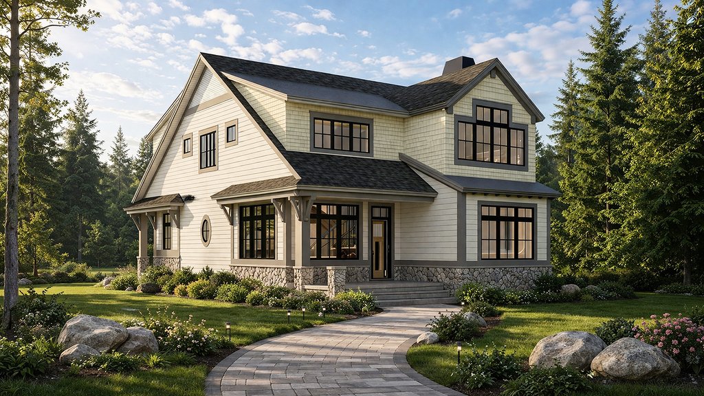 Exterior - Front Elevation 2 for Cottage House Plan #928-314 - 5 bed, 3 bath