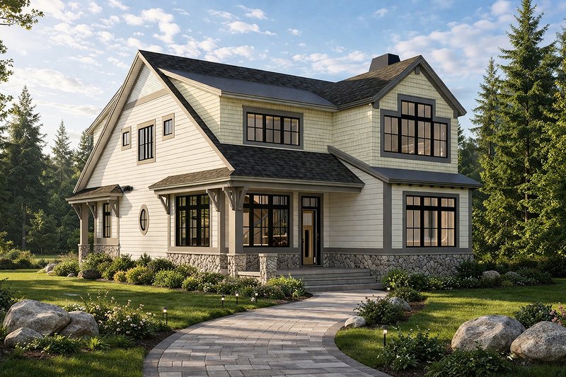 Exterior - Front Elevation 2 for Cottage House Plan #928-314 - 5 bed, 3 bath
