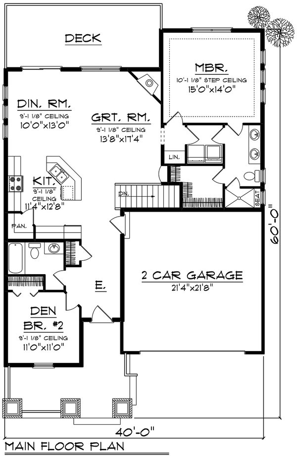 Craftsman Floor Plan - Main Floor Plan #70-1513