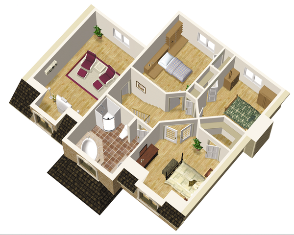 European Floor Plan - Upper Floor Plan #25-4680