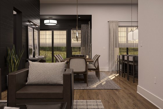 Interior - Family Room for Barndominium House Plan #455-459 - 2 bed, 2 bath