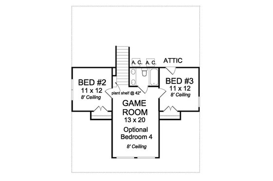 Floor Plan - Upper Floor House Plan #513-2066 - 3 bed, 2.5 bath