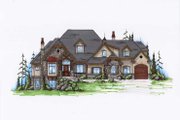 European Style House Plan - 7 Beds 5 Baths 4793 Sq/Ft Plan #5-439 