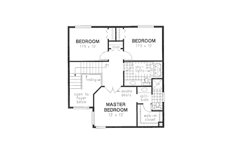 House Design - Floor Plan - Upper Floor for European House Plan #18-9044 - 4 bed, 3 bath