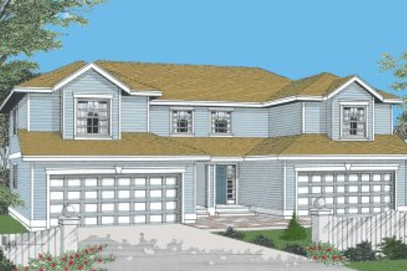 House Blueprint - Traditional Exterior - Front Elevation Plan #96-203