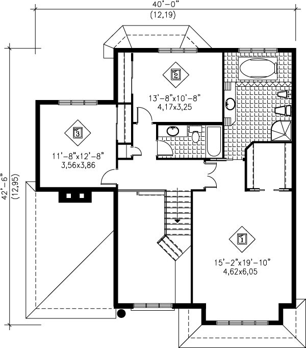 Traditional Floor Plan - Upper Floor Plan #25-2212