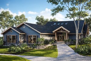 Ranch Exterior - Front Elevation Plan #124-340