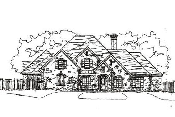 Exterior - Front Elevation for European House Plan #141-219 - 4 bed, 3.5 bath