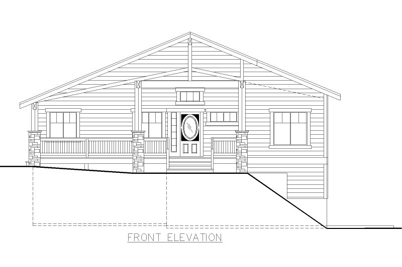 Architectural House Design - Exterior - Front Elevation 3 for Craftsman House Plan #117-1048 - 3 bed, 3 bath