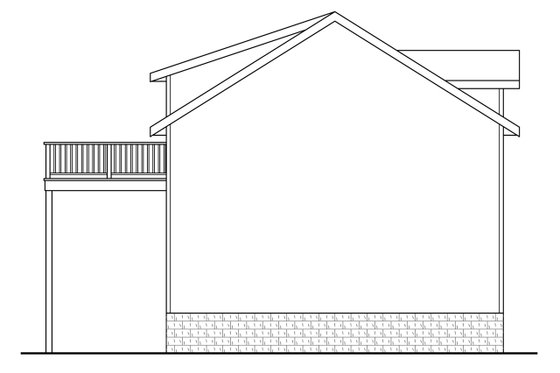Exterior - Rear Elevation for Traditional House Plan #124-959 - 1 bed, 1 bath