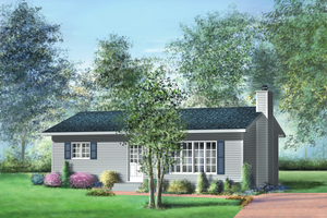 Ranch Exterior - Front Elevation Plan #25-4432
