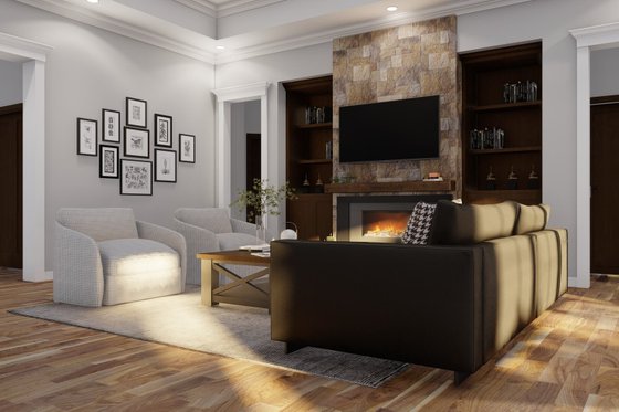 Interior - Family Room 1 for Ranch House Plan #923-75 - 4 bed, 3 bath