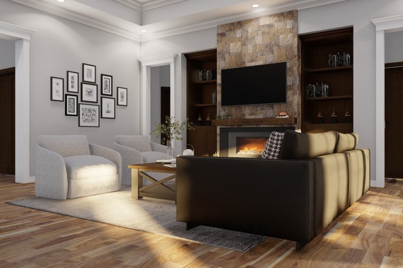 Home Plan - Interior - Family Room 1 for Ranch House Plan #923-75 - 4 bed, 3 bath