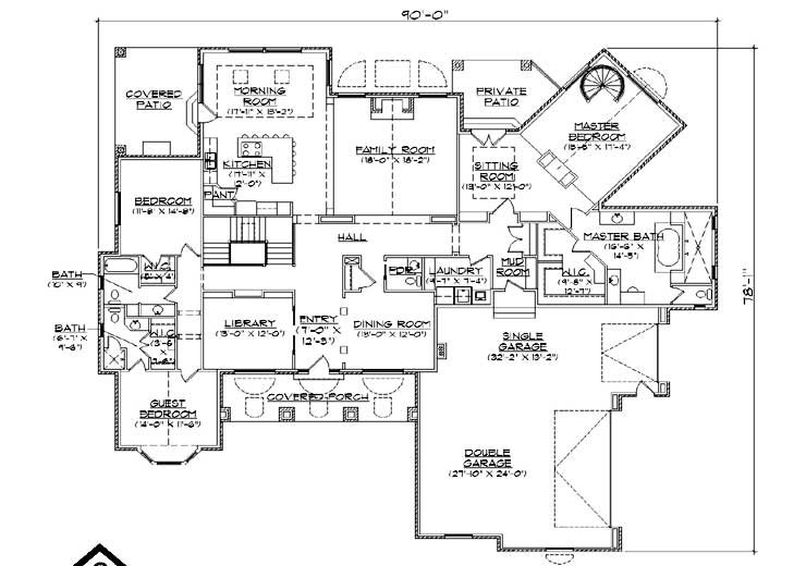 Colonial Style House Plan - 5 Beds 5.5 Baths 3471 Sq/Ft Plan #5-336 ...