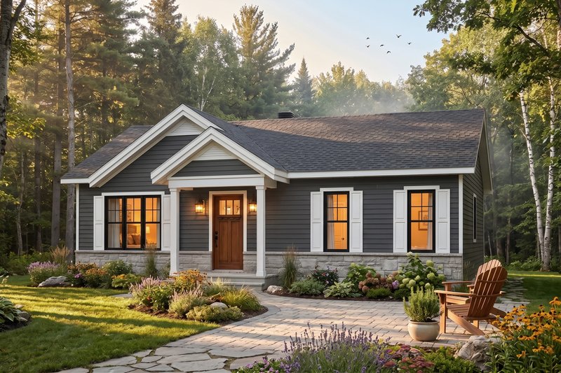 Home Plan - Exterior - Front Elevation 2 for Craftsman House Plan #23-2696 - 3 bed, 1 bath