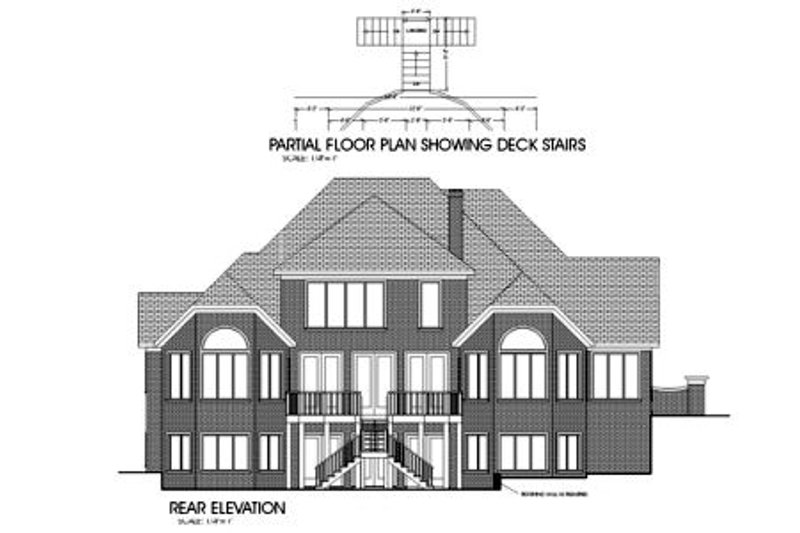 Home Plan - Exterior - Rear Elevation for Southern House Plan #56-218 - 4 bed, 3.5 bath