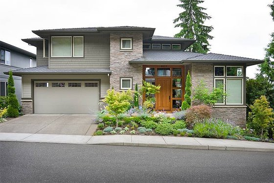 Front View - 3600 square foot Prairie home