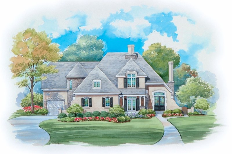 Architectural House Design - European Exterior - Front Elevation Plan #20-2158