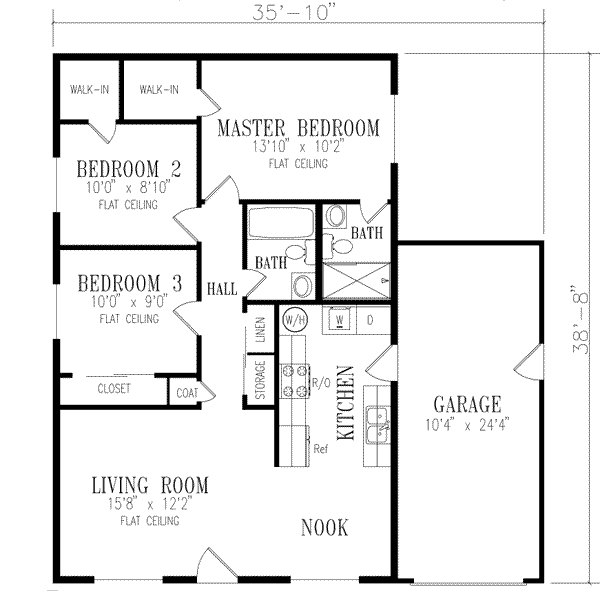 Home Plan - Adobe / Southwestern Floor Plan - Main Floor Plan #1-136