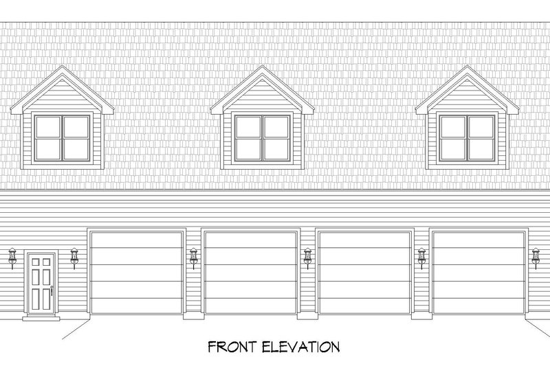 House Blueprint - Exterior - Front Elevation 3 for Traditional House Plan #932-417 - 2 bed, 2.5 bath