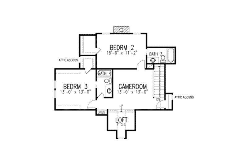 Dream House Plan - Floor Plan - Upper Floor for European House Plan #410-412 - 3 bed, 4.5 bath