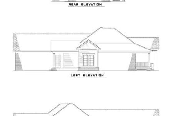 Exterior - Rear Elevation for Farmhouse House Plan #17-1126 - 3 bed, 2 bath