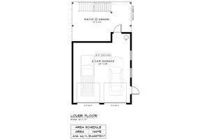 Floor Plan - Main Floor for Craftsman House Plan #1101-8 - 2 bed, 1 bath