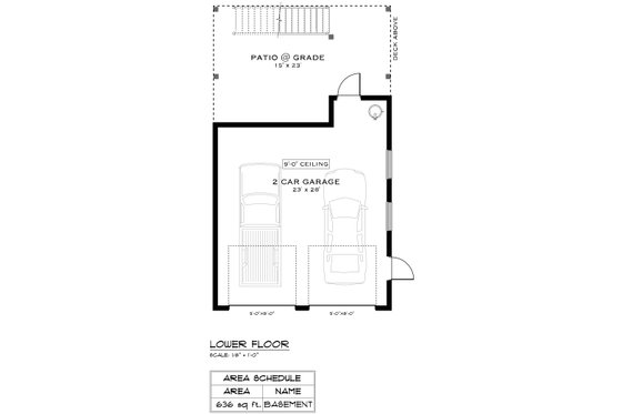 Floor Plan - Main Floor for Craftsman House Plan #1101-8 - 2 bed, 1 bath