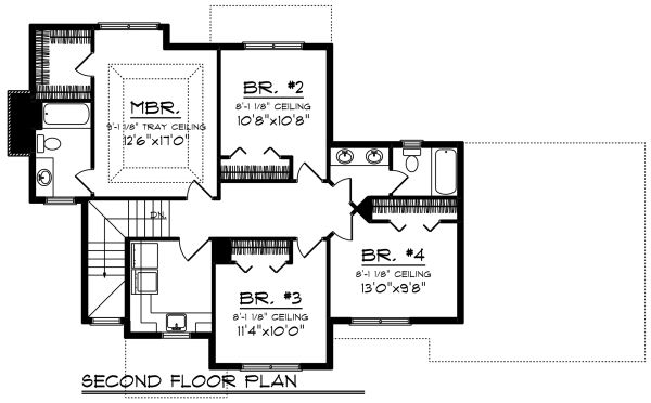 House Plan Design - Craftsman Floor Plan - Upper Floor Plan #70-1272