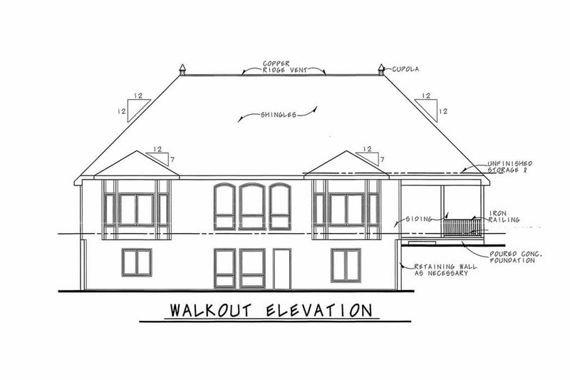 Architectural House Design - Exterior - Rear Elevation for European House Plan #20-2460 - 4 bed, 3.5 bath