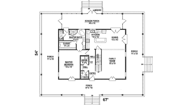 Country Floor Plan - Main Floor Plan #81-497