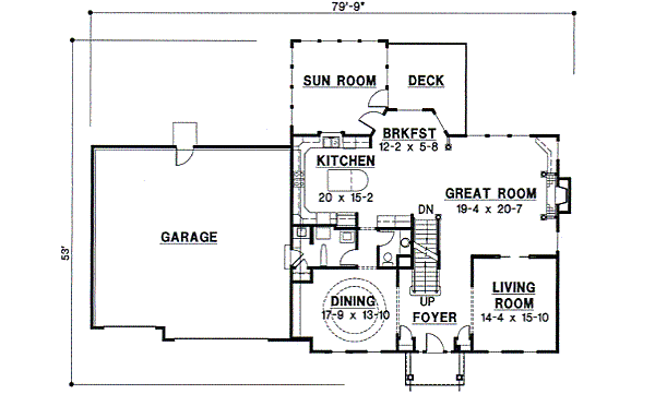 Colonial Floor Plan - Main Floor Plan #67-621