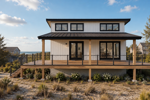 House Blueprint - Exterior - Front Elevation for Beach House Plan #1116-50 - 2 bed, 2 bath