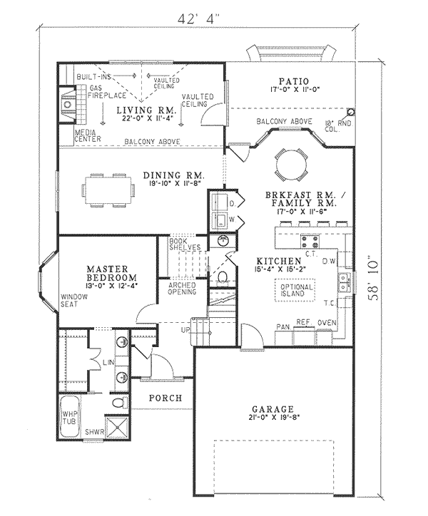 House Plan Design - Traditional Floor Plan - Main Floor Plan #17-210