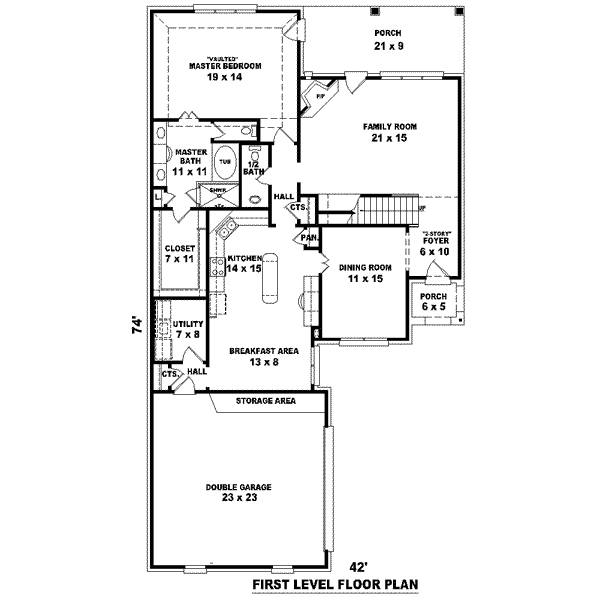 Colonial Floor Plan - Main Floor Plan #81-1460